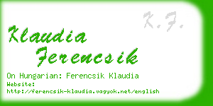 klaudia ferencsik business card